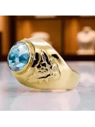 Ring Aquamarin 14 Karat Gelbgold Vintage vrc078y